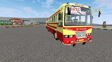 KSRTC Eicher bus mod driving gameplay|Bus Simulator indonesia V3.7.1
