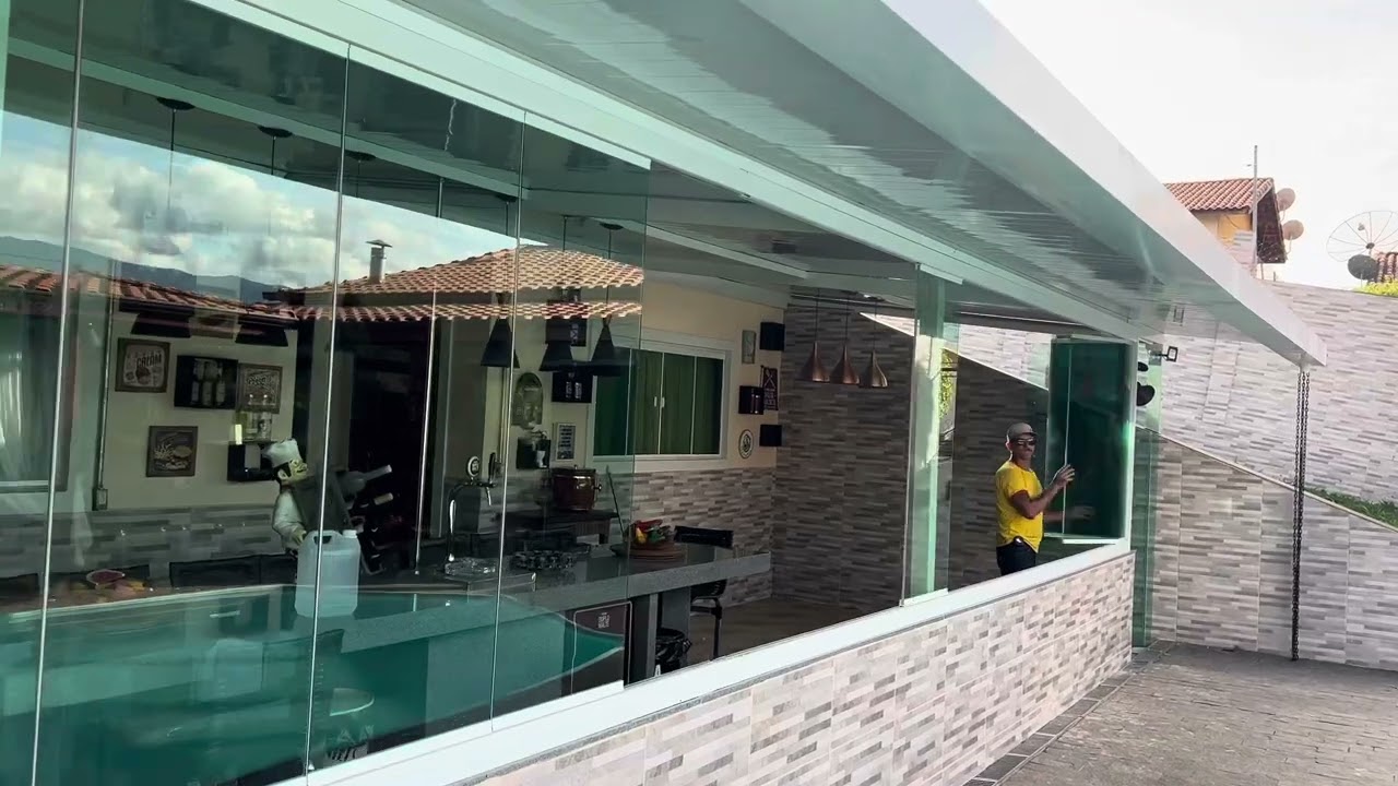 Envidracamento retrátil , abertura ambos os lados