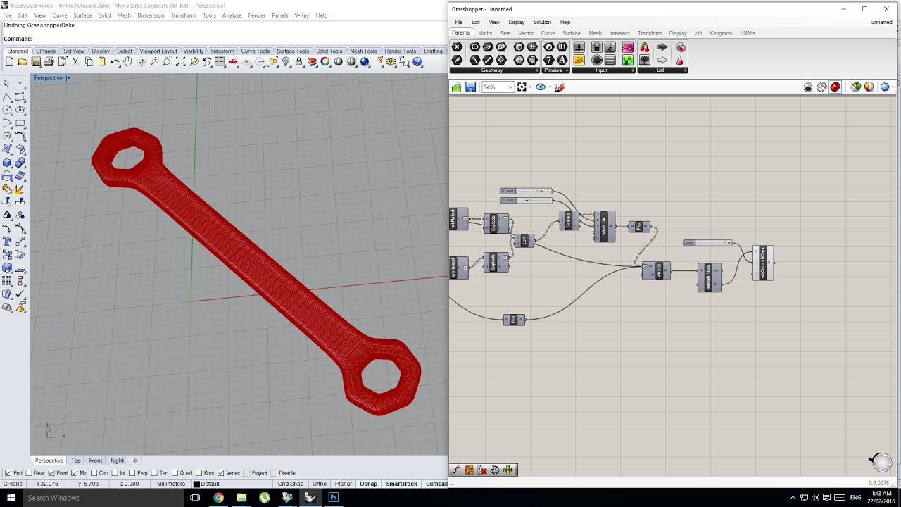 Grasshopper using simple geometric proofs to create a wrench youtube