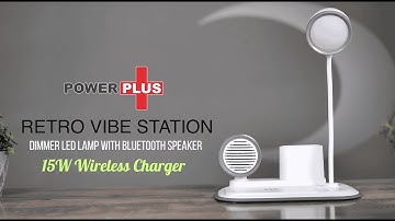 RetroVibe Station: 3-in-1 LED Lamp with Bluetooth Speaker & 15W Wireless Charger | Desk Essential!