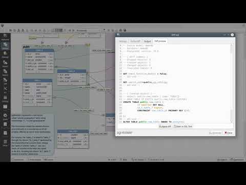 pgModeler - Partial diff in action (preview #1)
