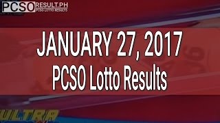 PCSO Lotto Results January 27, 2017 (6/58, 6/45, 4D, Swertres & EZ2)