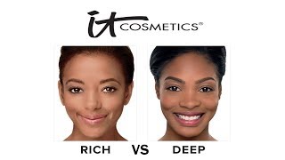 IT Cosmetics: Foundation Shade Comparison (Rich vs. Deep)