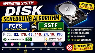 Disk Scheduling Algorithm FCFS &amp; SSTF in OS | Complete Tutorial for Beginners 
