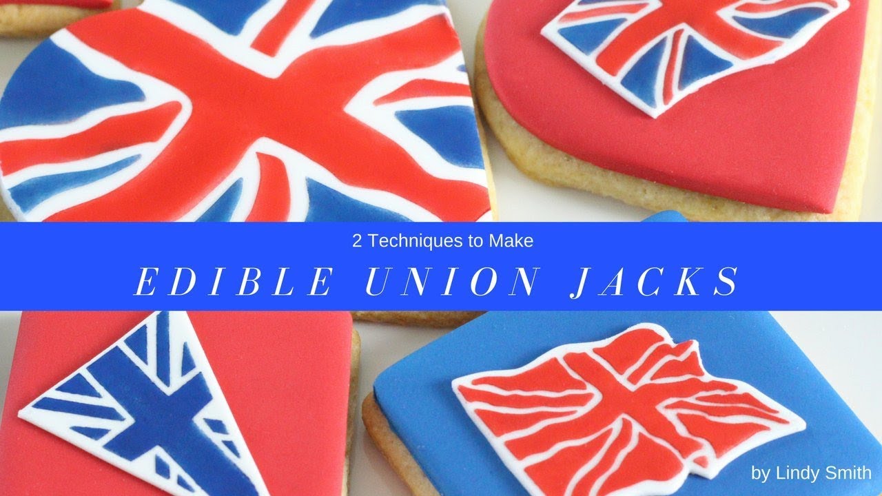 Two techniques for adding Union Jacks to cakes and cookies YouTube