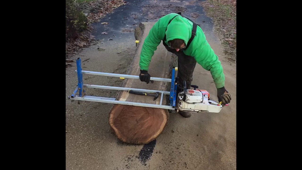 Chainsaw Milling a walnut log. Breaking down the viral video. YouTube