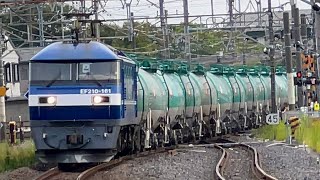 【タキ1000-762あり】臨8571レ EF210-161［新］（新塗装・ルーバー白帯）＋タキ14両 根岸→宇都宮ターミナル 石油 栗橋駅を通過