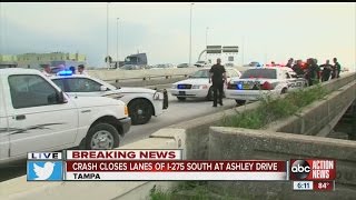 Crash closes lanes of I-275 South at Ashley Drive