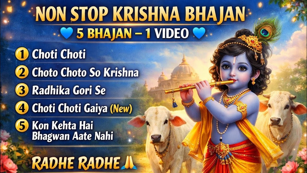 Top 5 Krishna Bhajan | Non Stop Krishna Mashup | Choti Choti Gaiya | Radhika Gori Se | 
