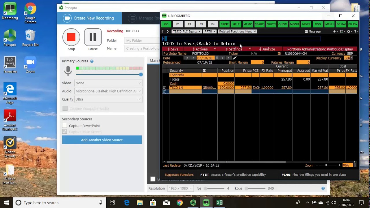 Creating a Portfolio using PRTU