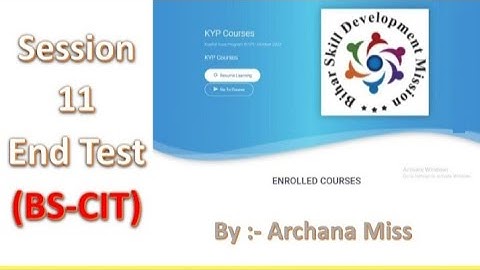 session 11 ka end test।।#6 BS-cit ka end।। Kyp 11 का end test👍 🔥