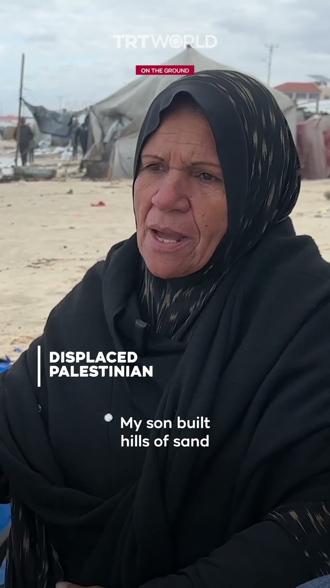 Rising seawater destroys tents of displaced Palestinians