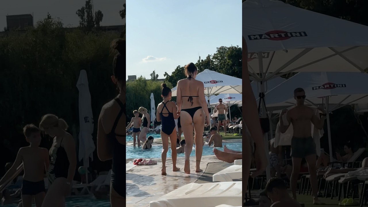 WET MOTION # 128 | BEAUTIFUL GIRLS BY POOL | RELAX IN WATER PARK | SUMMER SWIMMING 2025
