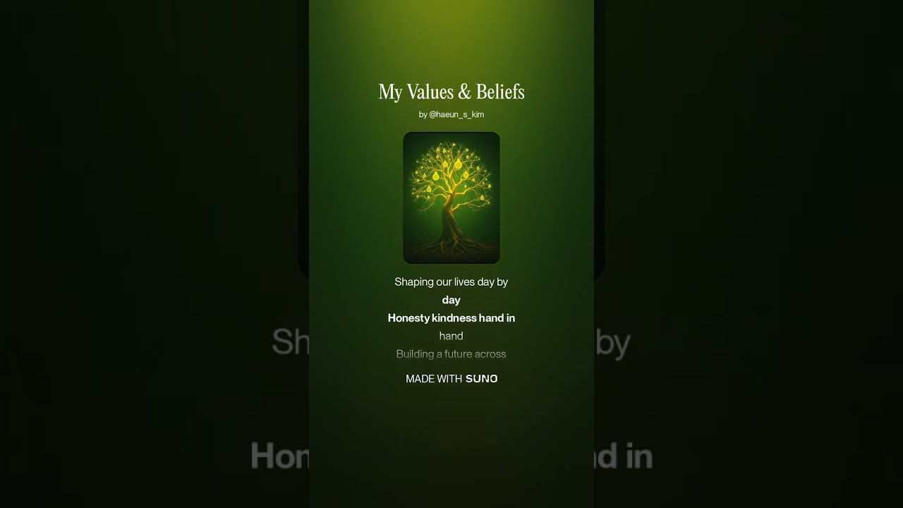 A music I made using Suno: My Values & Beliefs
