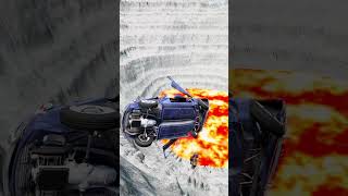 Police & trucks Vs Green Lava Pit #18#shorts #shortsvideo #beamngdrive #lavapit
