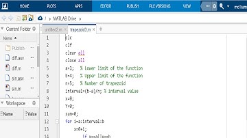 Numerical Area of  Integral Function Using Trapezoidal Rule in MATLAB | Part 2