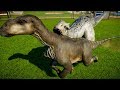 2 Indominus Rex Destroy Herd of 10 Iguanodon & 2 T Rex Fight! - Jurassic World Evolution