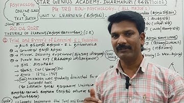 PG TRB PSYCHOLOGY UNIT V LEARNING @munishdharmapuri2763