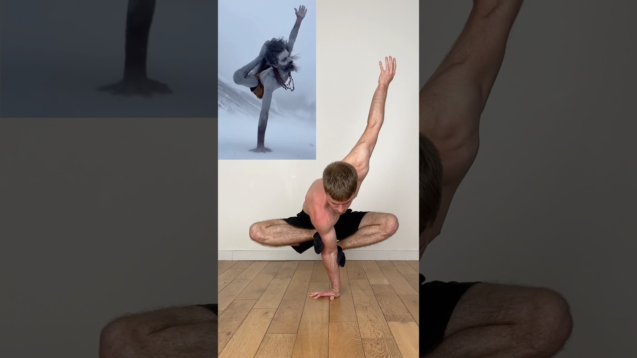 Standing on One Hand — Tapasya Challenge ❄️🔥 #yoga #mobility #tapasya #challenge #workout #amazing