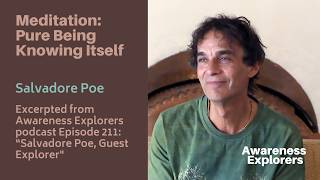 Meditation: Pure Being Knowing Itself - from Awareness Explorers 211, Salvadore Poe, Guest Explorer