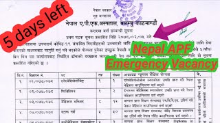 Nepal APF Vacancy 2078/02/05 || Different Medical Posts