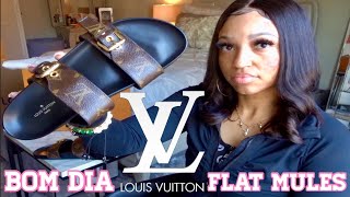 Wide Feet Friendly Louis Vuitton Bom Dia Flat Mules Luxury Unboxing + Try On | Perfect Spring Mules