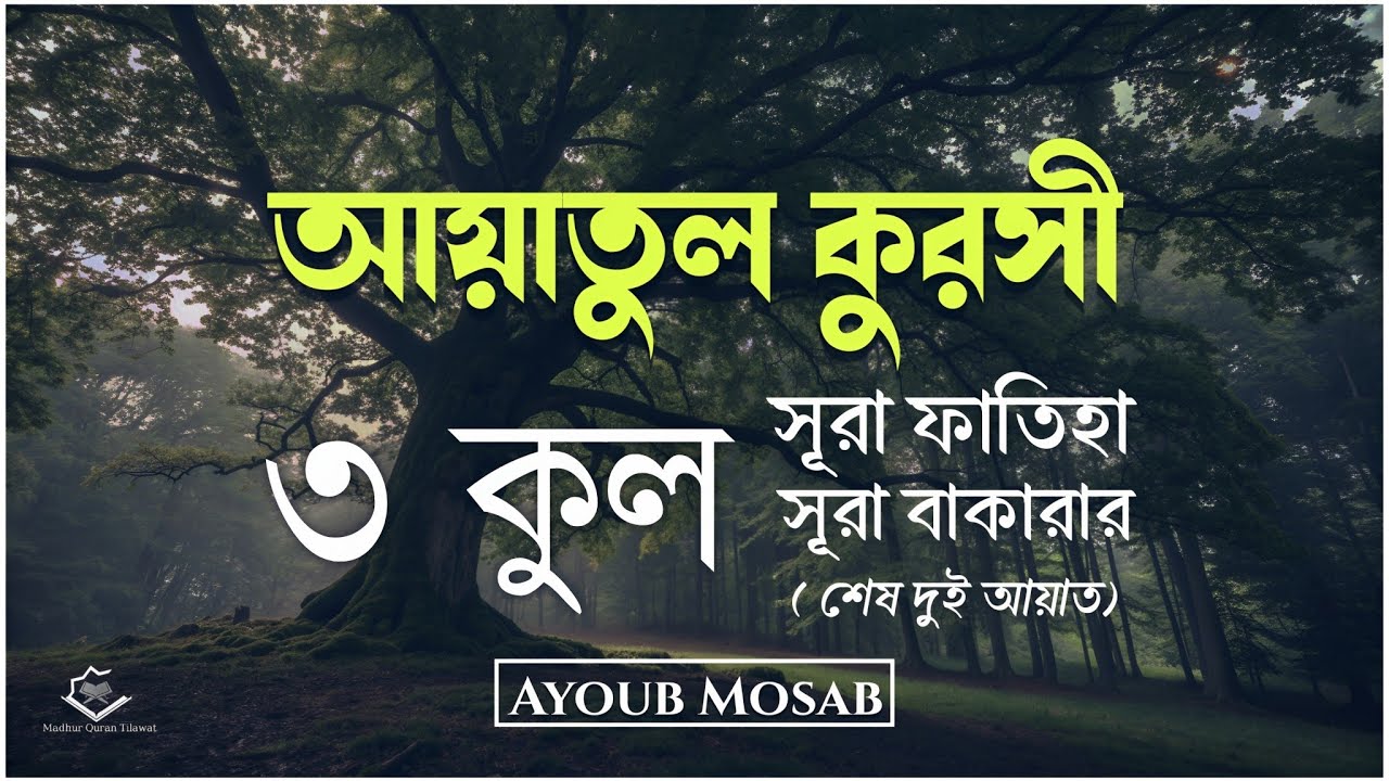 ৩ কুল, আয়াতুল কুরসী, সূরা ফাতিহা,সূরা বাকারা শেষ দুই আয়াত┇Start Your Day with Barakah |Ayoub Mosab