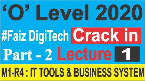 IT Tools and Business System (Subjective) Lecture -1, Part -2  Jan 2020 हिन्दी में | Faiz DigiTech