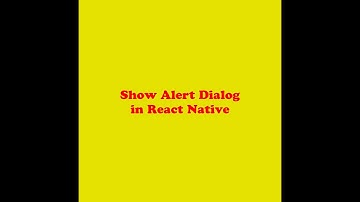 Show Alert Dialog in React Native