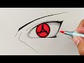 How to draw itachis mangekyou sharingan  step by step tutorial  naruto