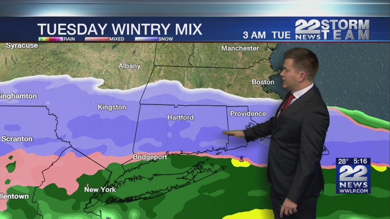 Weather Alert: Accumulating snow and wintry mix for Tuesday - YouTube
