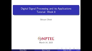 [2025] Week 8 || Solved Examples: Digital Filter Design || NPTEL || DSP & Applications Digital Filter Design Exp 8 Part 2