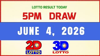 Lotto Result Today 5pm Draw June 4 2026 Pcso Swertres Ez2