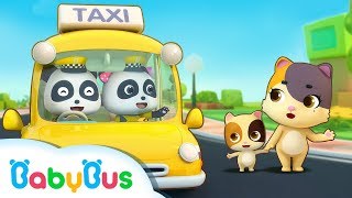 little panda taxi driver pretend play send baby kitten home kids role play babybus