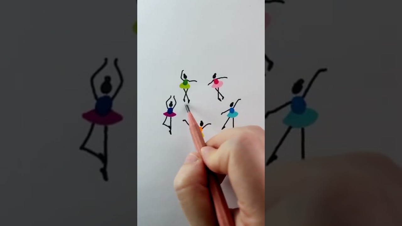Dancing Ballet Girls | Easy Drawings