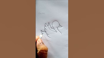 How to draw swan 🦢#shortvideo #swan #drawing