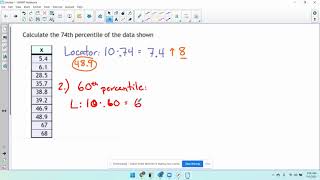 MAT130/131: Chapter 2 - Finding Percentiles Using MyOpenMath Method
