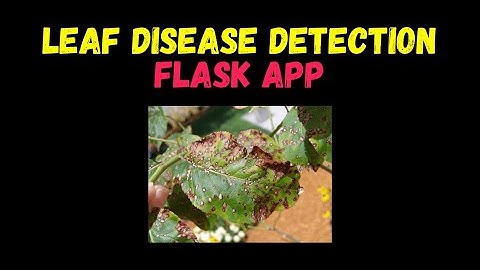 Leaf Disease Detection Flask App using Python - Advanced Python Project - with source code