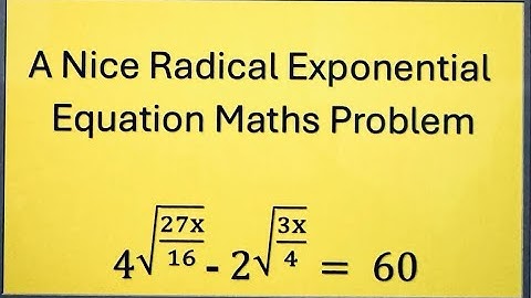 Radical Exponential Equation - Difficult Olympiad Question! #education #learnmath #radicalequations