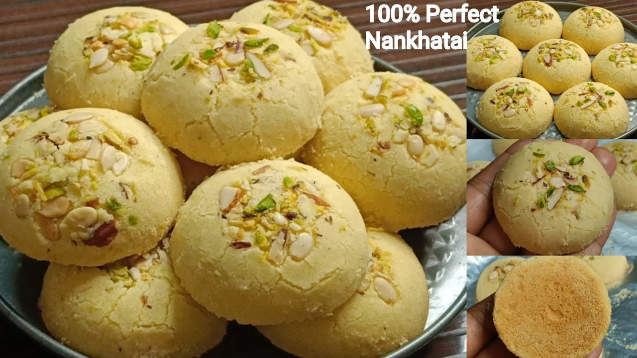 दोन सोप्या ट्रिक्सने साध्या तव्यावर जीभेवर विरघळणारी बेकरी सारखी खुसखुशीत नानकटाई / Nankhatai recipe