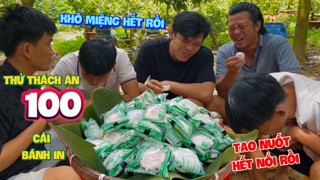 Thử thách ăn 1000 cái bánh in ai uống nước trước sẽ bị loại có thưởng lớn | HoàiPhong TV