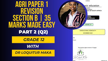 Agricultural Sciences Paper 1  Section B Question 2 Revision Nov 2024 – Part 2