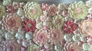 Paper flower wall miss ladelle (4 x 2.4 m) cream, peach and touch of
dusty pink in action available to hire sydney area sizes 2 m 2,6 2,4
a...