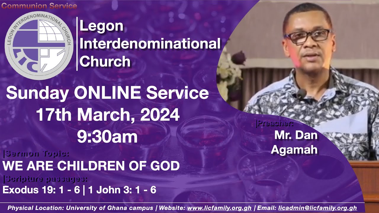 LIC Sunday Service | WE ARE CHILDREN OF GOD | 17th March 2024 - YouTube