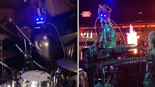 Guy Performs With Robot Rock Band