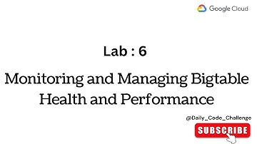 Monitoring and Managing Bigtable Health and Performance || Qwiklabs || Google Cloud Platefrom
