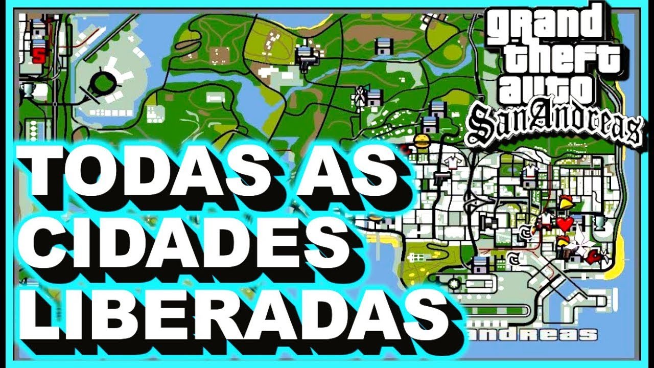 Como Desbloquear Todo o Mapa de GTA SAN ANDREAS PC Sem Fazer Missões!!! 