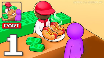 Hotdog Bitt: Idle Tycoon - Gameplay Walkthrough Part 1 - Tutorial Service Hotdog Shop (iOS, Android)