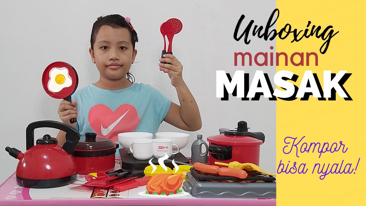  Unboxing  Mainan  Anak Masak  Masakan  Kompor Bisa Nyala YouTube