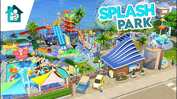 i built A SPLASH WATER Park in sims 4 \ NO CC \ The Sims 4 Growing together speed build \ sims 4
